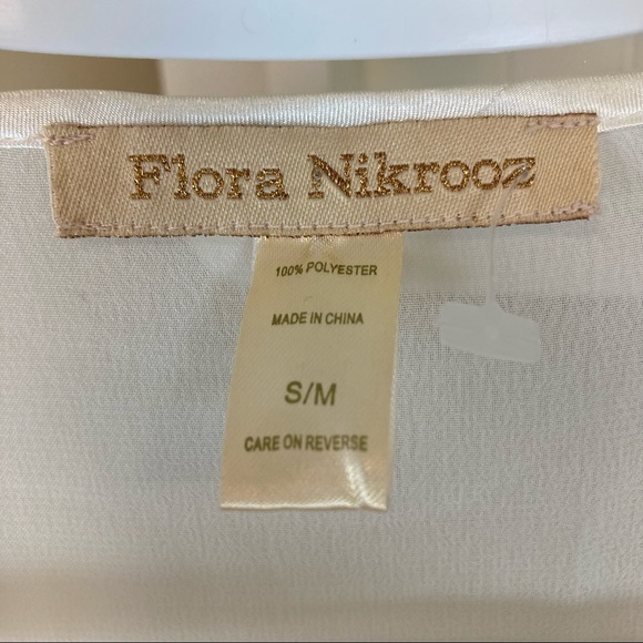FLORA NIKROOZ Classic Bridal Off White Long Sheer Robe Size S/M NWT - Picture 3 of 6